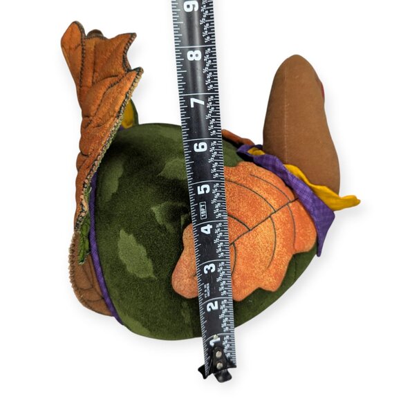 Hallmark Winslow Turkey Centerpiece Colorful Plush with Fabric Leaf Details - Picture 11 of 11